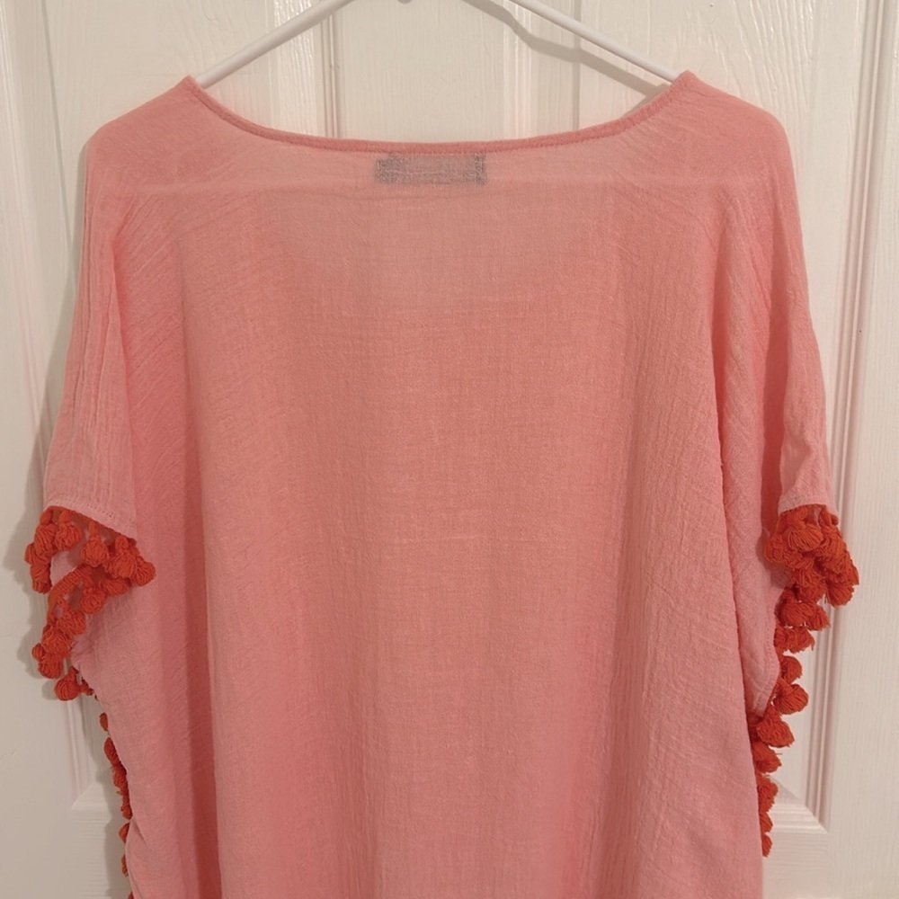 Tuckernuck Pomander Place Katie Tassel Caftan Swim Cover Up Pink Size S/M - Picture 6 of 7